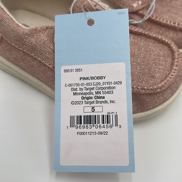 NWT Cat & Jack Kids Bobby Slip-On Sneakers Pink Size 5 - Picture 11 of 11